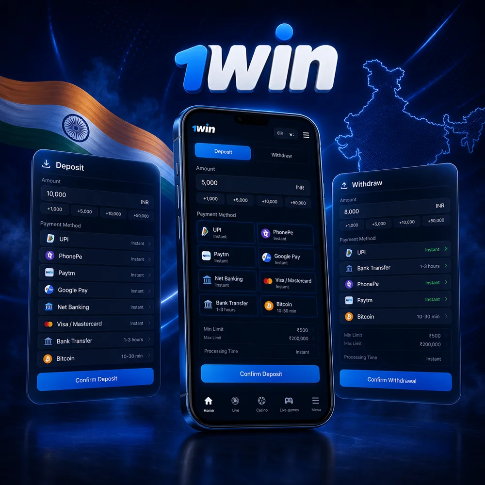 1win Payment methods India
